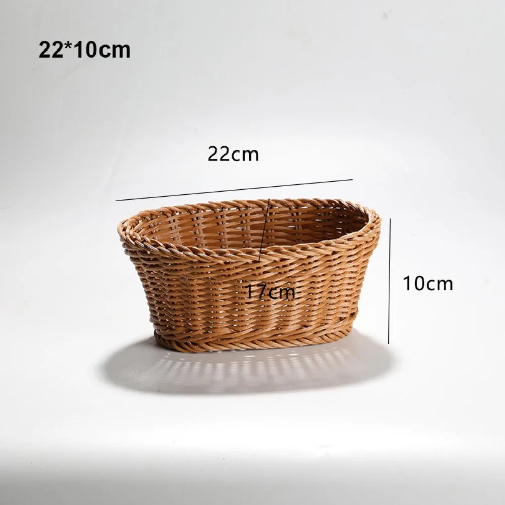 New Hardness Rattan Wicker Woven Serving Baskets Household 10 Styles Handwoven Bread Fruit Vegetables Basket Rattan Basket - Image 9