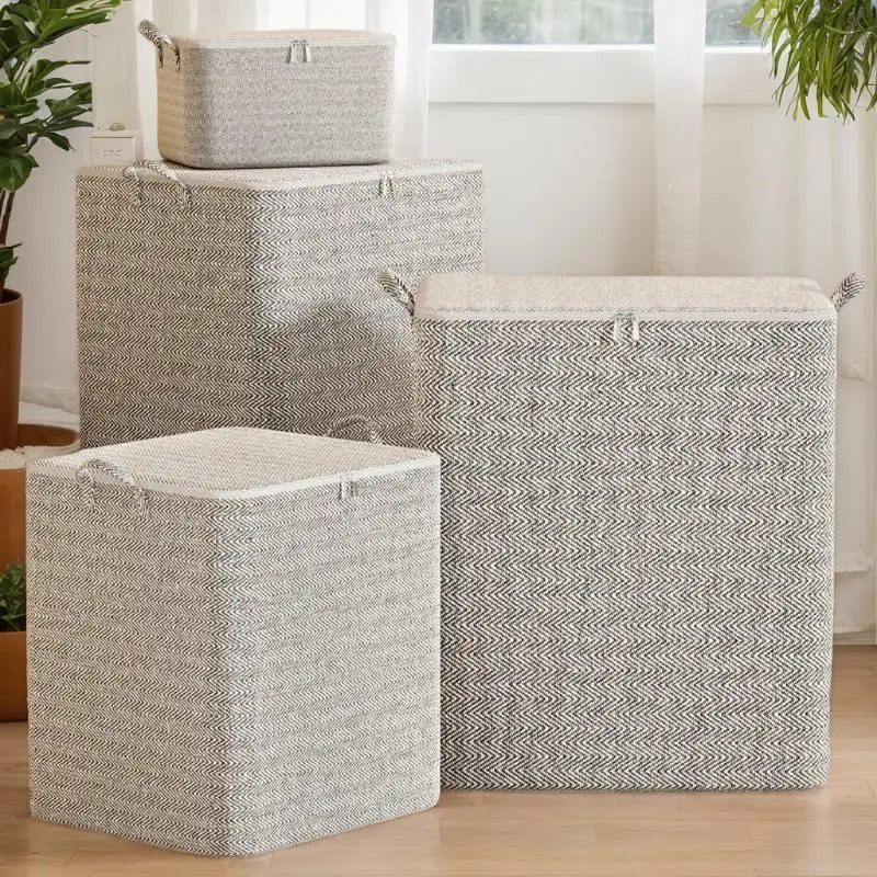 Large Capacity Clothes Storage Box 220L with Lid Organizer Bag for Laundry Basket Home Closet Bedroom Storage Solution - Image 4