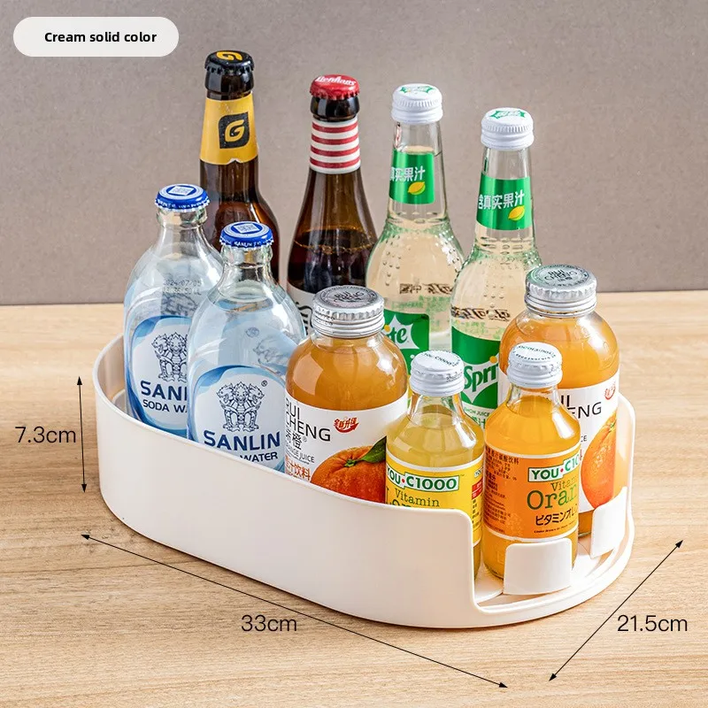 360 Rotating Refrigerator Storage Box Multifunctional Spice Organizer Simple Drink Tray for Kitchen Countertop - Image 6