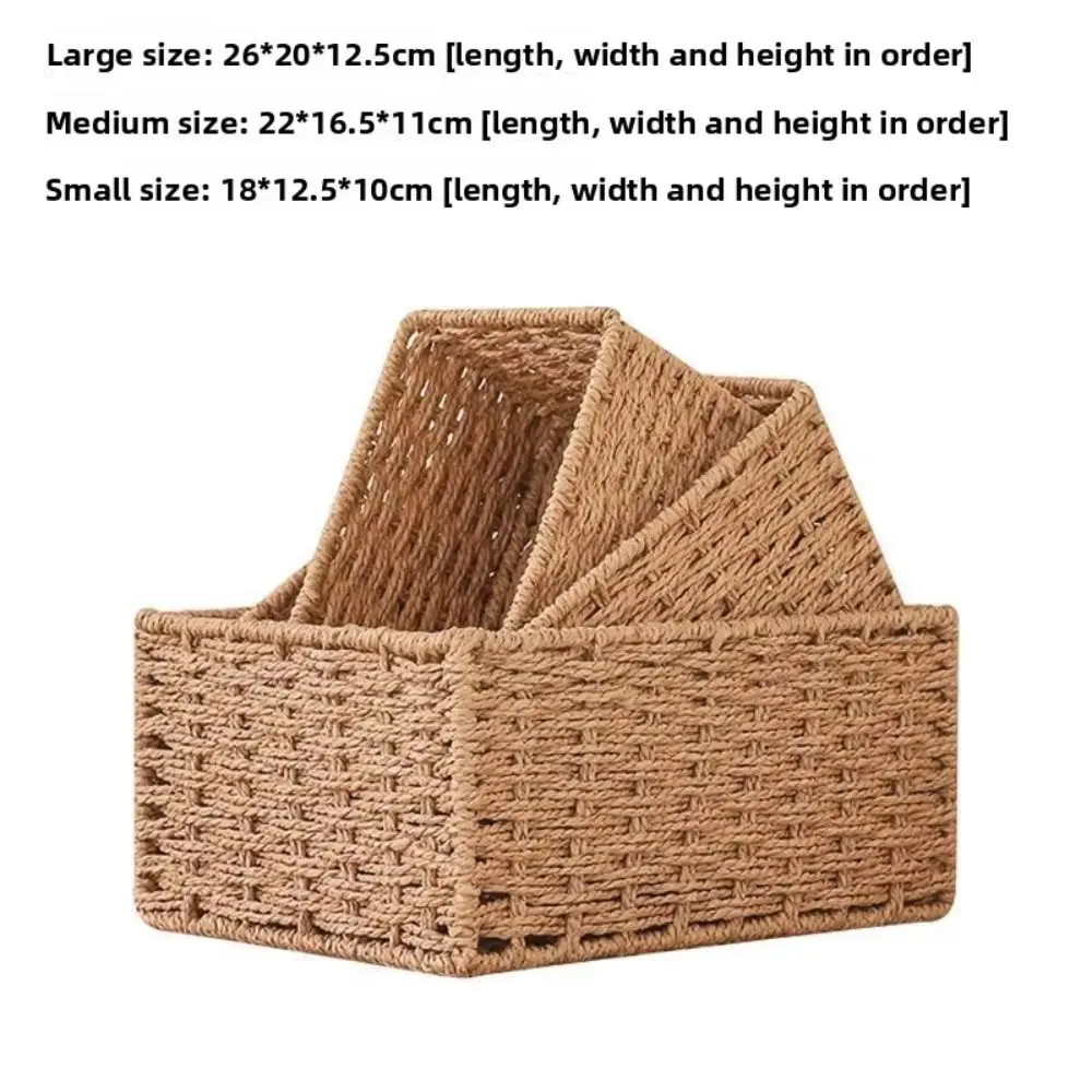 New Large Capacity Woven Storage Basket Handmade Reusable Clothing Storage Basket Snack Sundries Organizer - Image 15