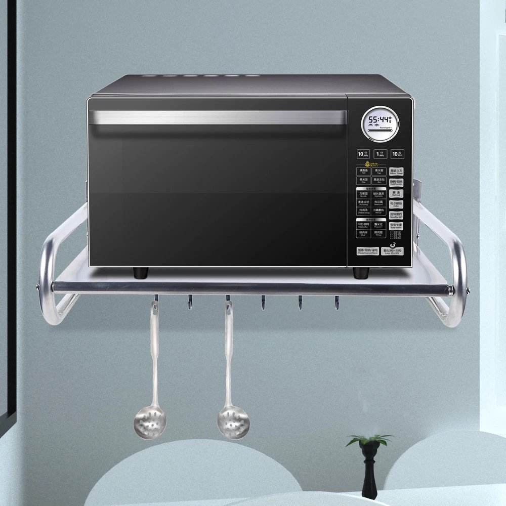 Microwave Oven Rack Stainless Steel Microwave Oven Shelf Wall-Mounted Kitchen Shelf Kitchen Shelves Counter - Image 5