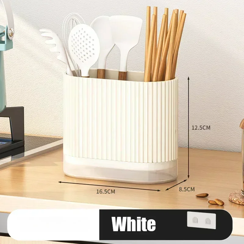 Household Kitchen Wall Mount Chopsticks Holder Drain Dry Utensil Organizer No Drill Kitchen Countertop Storage for Spoon Fork - Image 7