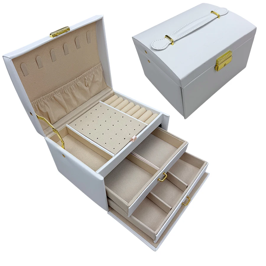 1PC, lock arch three-layer jewelry box, suitable for all kinds of jewelry storage - Image 10