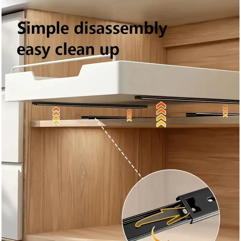New Kitchen Storage Rack with Slide Rails Pull-out Kitchen Drawer Type Storage Tray Spice Box Storage Rack Cabinets Organizer - Image 43