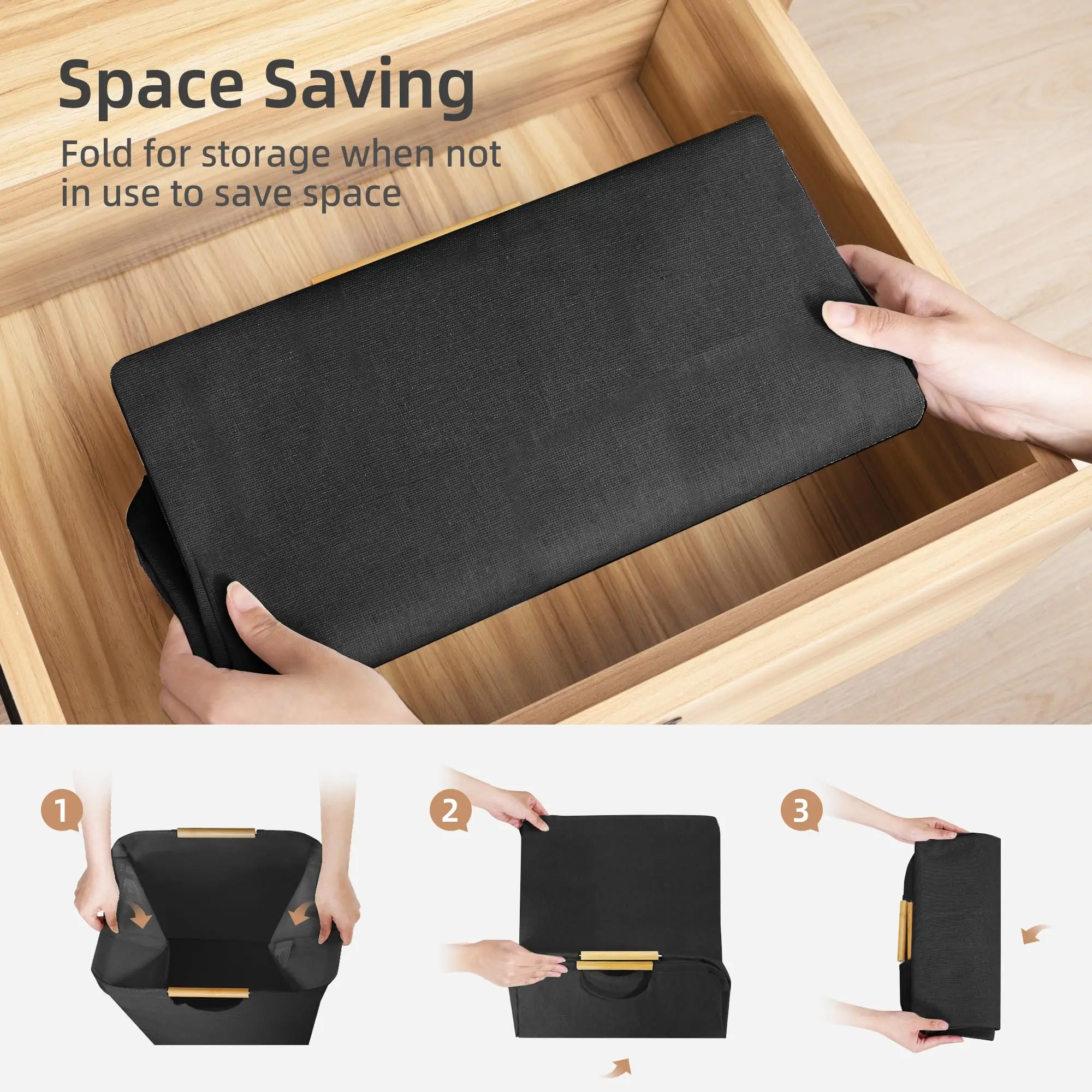 Large Collapsible Laundry Basket Standalone Laundry Hamper for Laundry Rooms Bedrooms Bathrooms And College Dorms Laundry Basket - Image 5
