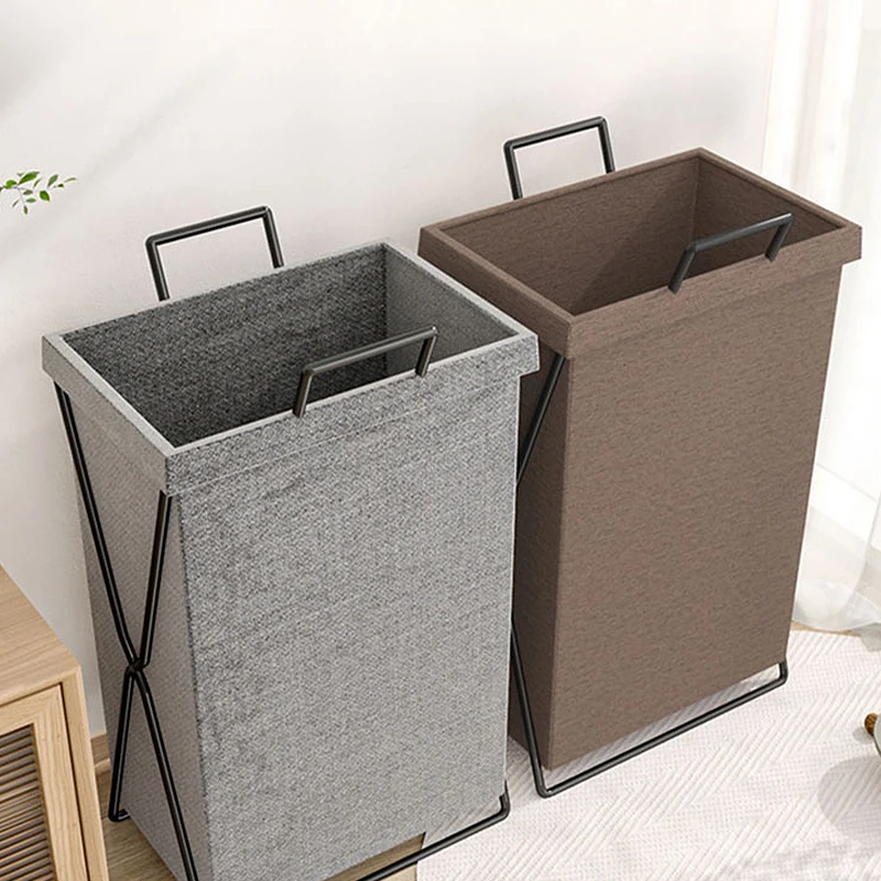 Foldable Fabric Laundry Hamper - Large Capacity Storage Basket with Metal Frame, for Bedroom, Bathroom & Home Organizing (Gray/B - Image 20
