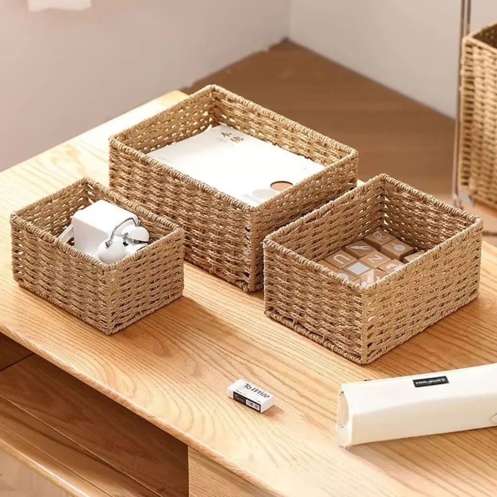 New Large Capacity Woven Storage Basket Handmade Reusable Clothing Storage Basket Snack Sundries Organizer - Image 4