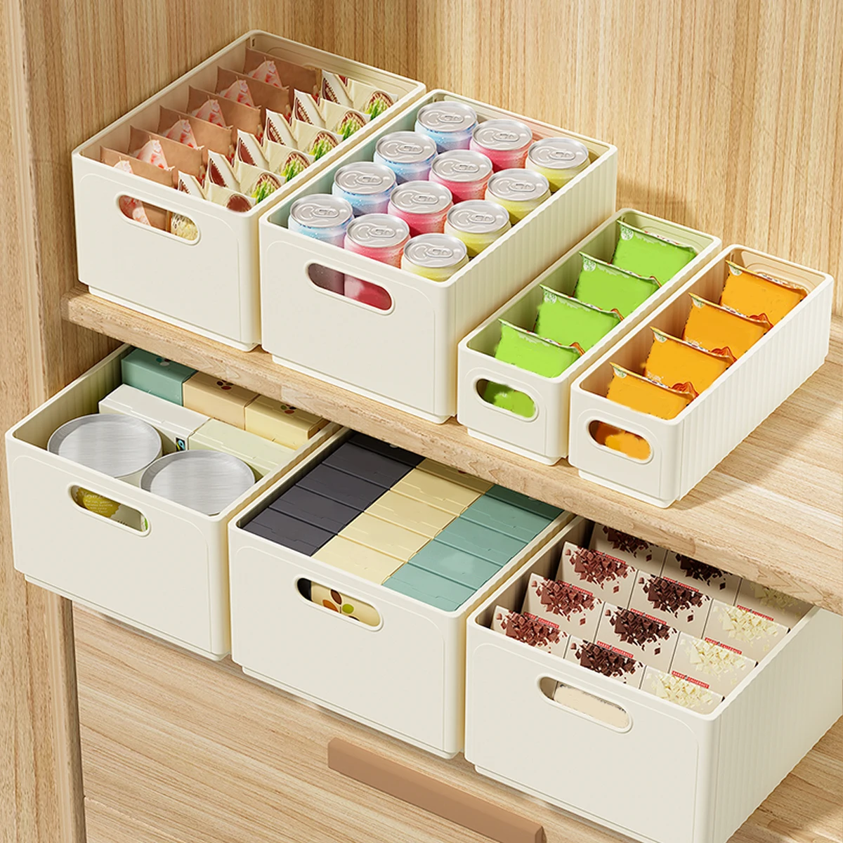 WORTHBUY Multi-functional Foldable Plastic Storage Box Kitchen Storage Organization Seasoning Jar Organizer Box Food Contianer - Image 2