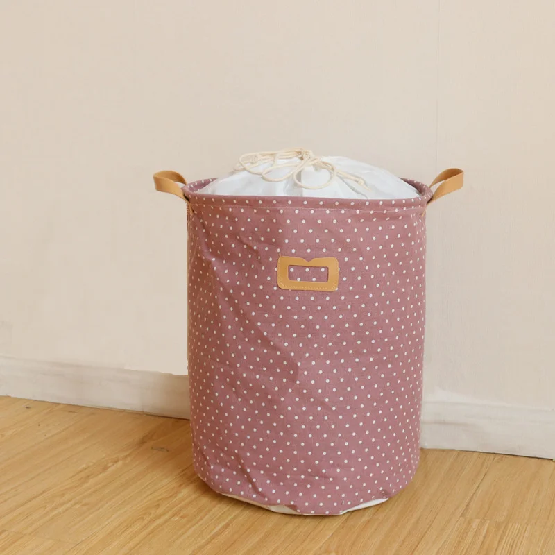 Zakka 3 Sizes The beam port Linen Multi-function Handle Stackable storage barrel Laundry basket Toy Storage box storage basket - Image 7