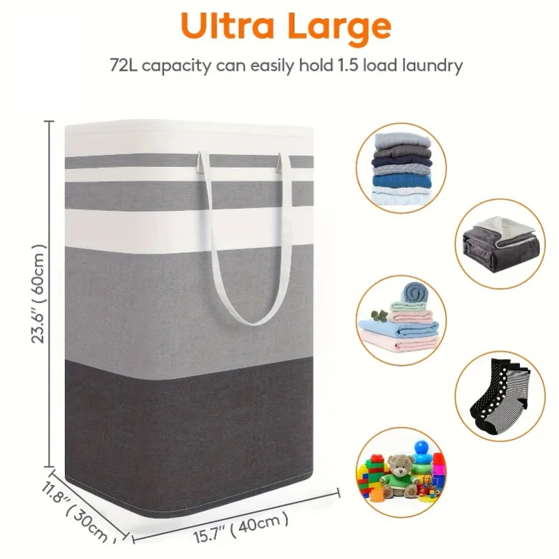 75L Large Laundry bags Baskets with Handles Durable Dirty Clothes Hamper Storage Basket for Home Dorm Hotels Laundry 2030 - Image 5