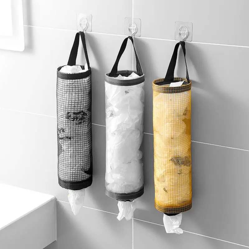 3/2/1PC Home Grocery Bag Holder Wall Mount Plastic Bag Holder Dispenser Hanging Storage Garbage Bag Kitchen Garbage Organizers - Image 3