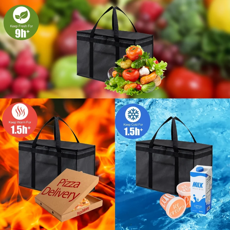 Large Insulated Storage Basket with Lid, Foldable Shopping Cooler Box, Multifunctional Portable Basket for Beach Holiday Party - Image 6