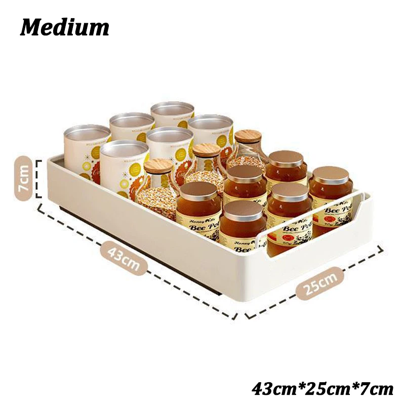 Kitchen Storage Box with Sliding Rail Pull-out Cabinet Storage Rack Spice Pantry Shelves Drawer Kitchen Organizer Basket - Image 9