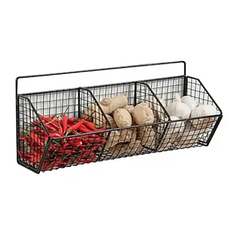 Storage Basket Free Punching Ginger Garlic Hanging Basket Kitchen Shelf Wall-mounted Condiment Frame Household Utensils - Image 11