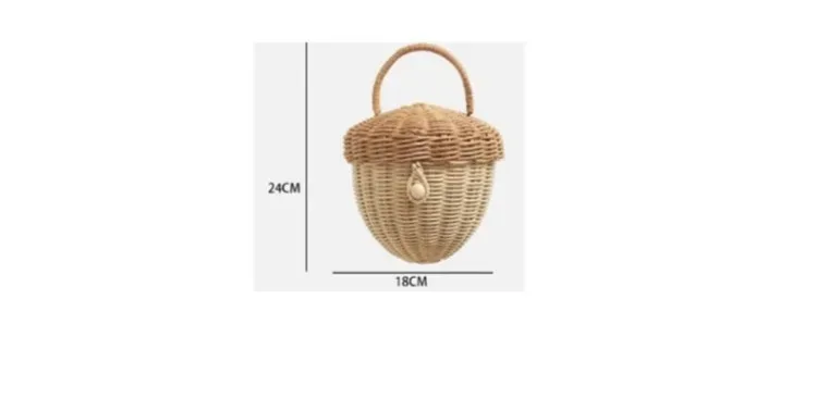 Rattan Woven Mushroom Basket Summer Portable Children Woven Bags Outdoor Vacation Picnic Baskets Kids Toy Sundries Organizer - Image 36