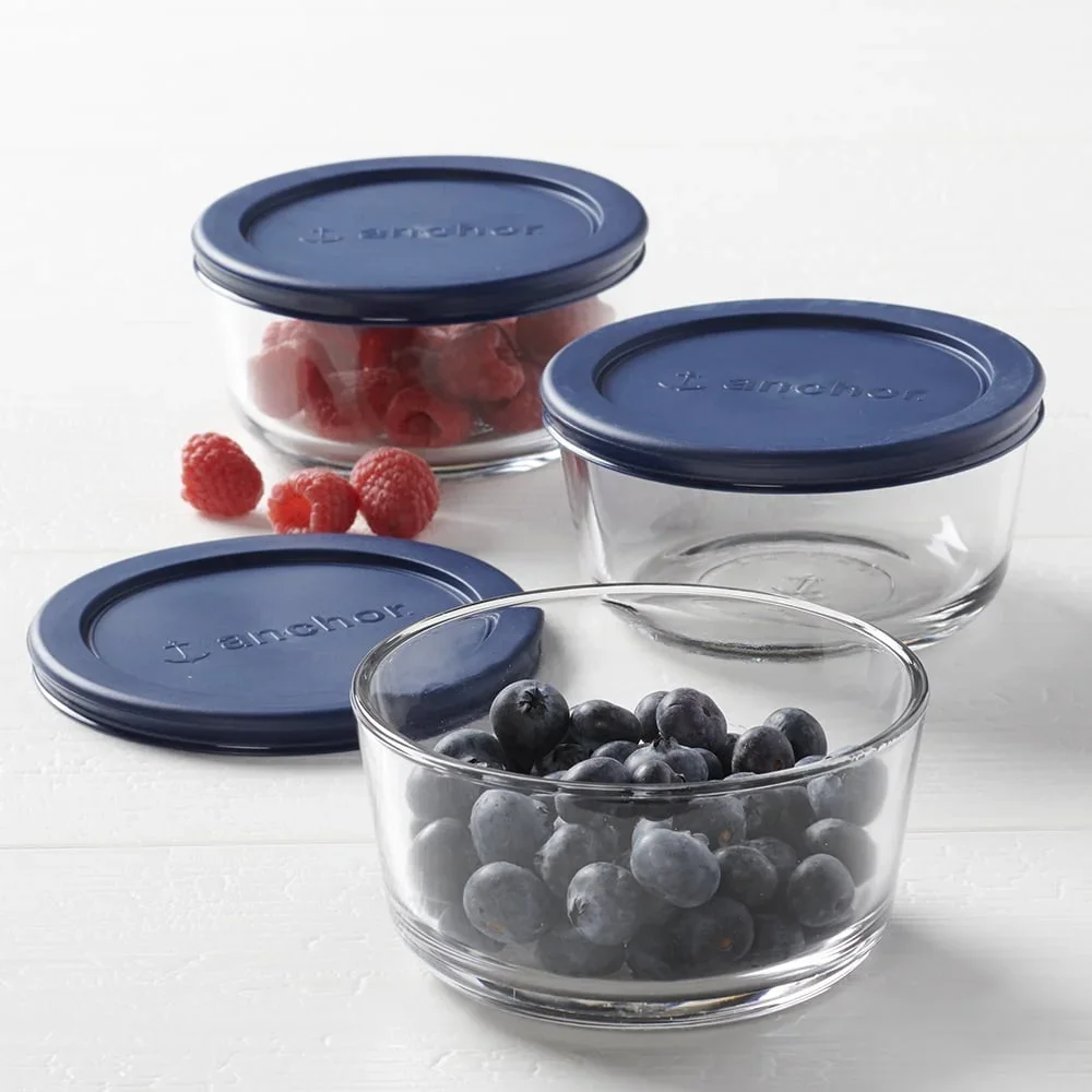 Glass Storage Containers Set of 3 BPA-Free Food Storage Round 2 Cup Microwave Safe Dishwasher Safe Stackable Storage Jars - Image 5