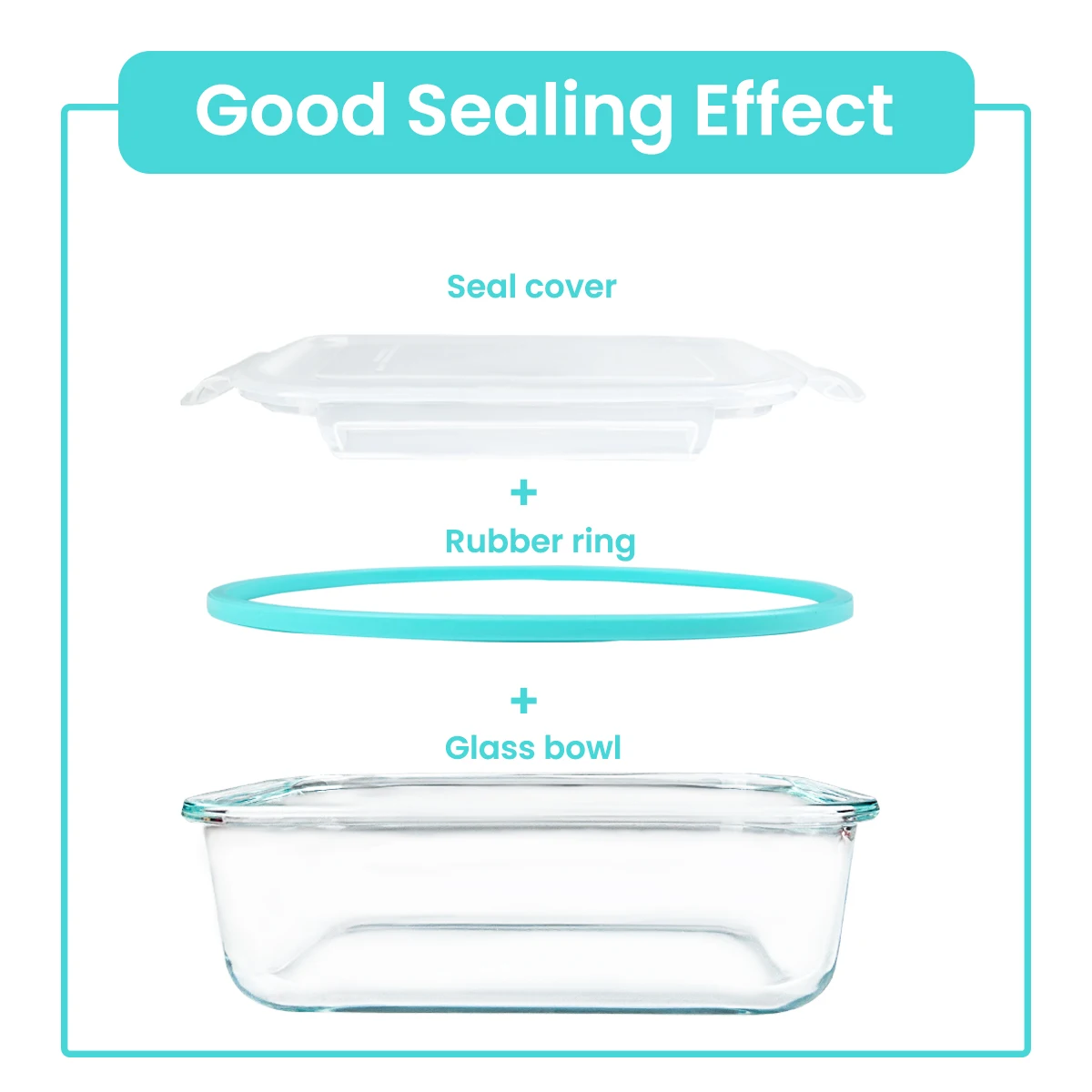 8pcs Glass Food Storage Containers Set Lunch Box Leakproof Airtight Microwave & Oven Safe Stackable Kitchen Organizers - Image 5
