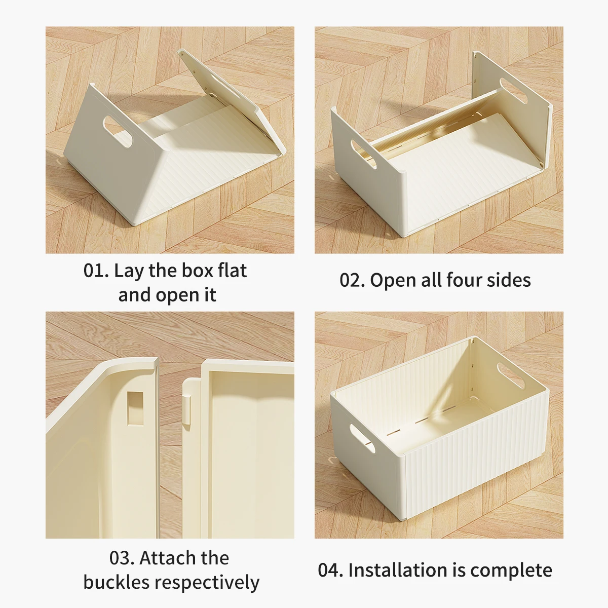 WORTHBUY Multi-functional Foldable Plastic Storage Box Kitchen Storage Organization Seasoning Jar Organizer Box Food Contianer - Image 6