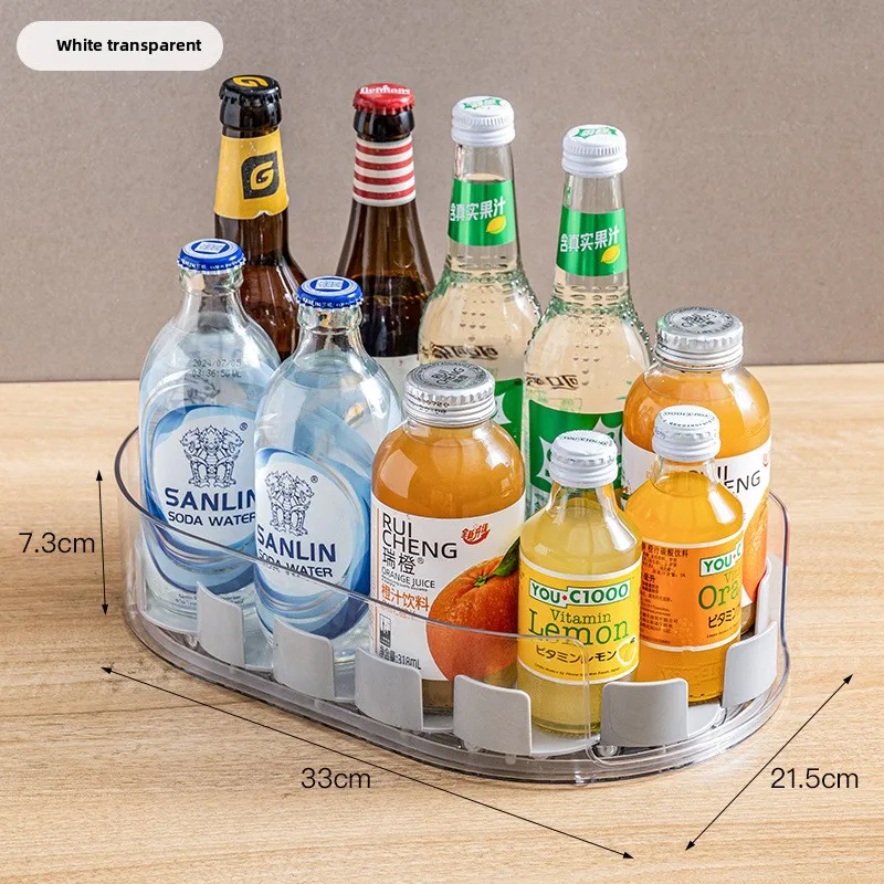 360 Rotating Refrigerator Storage Box Multifunctional Spice Organizer Simple Drink Tray for Kitchen Countertop - Image 8