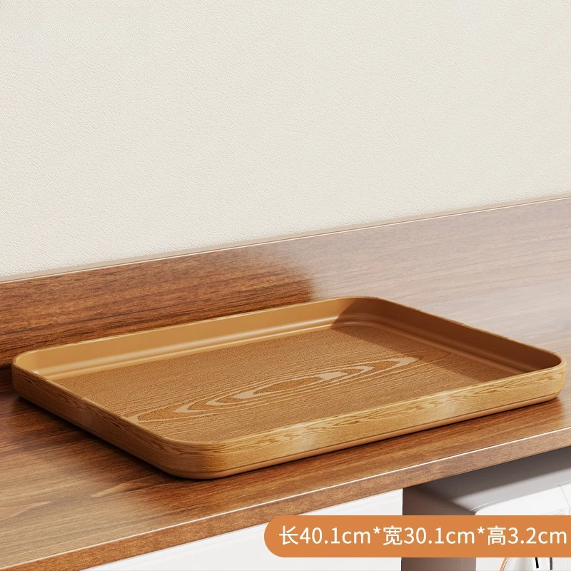 Extra-Thick Wood Grain Rectangular Serving Trays - Multi-Purpose Plates for Home Kitchen, Restaurant & Commercial Catering Use - Image 9