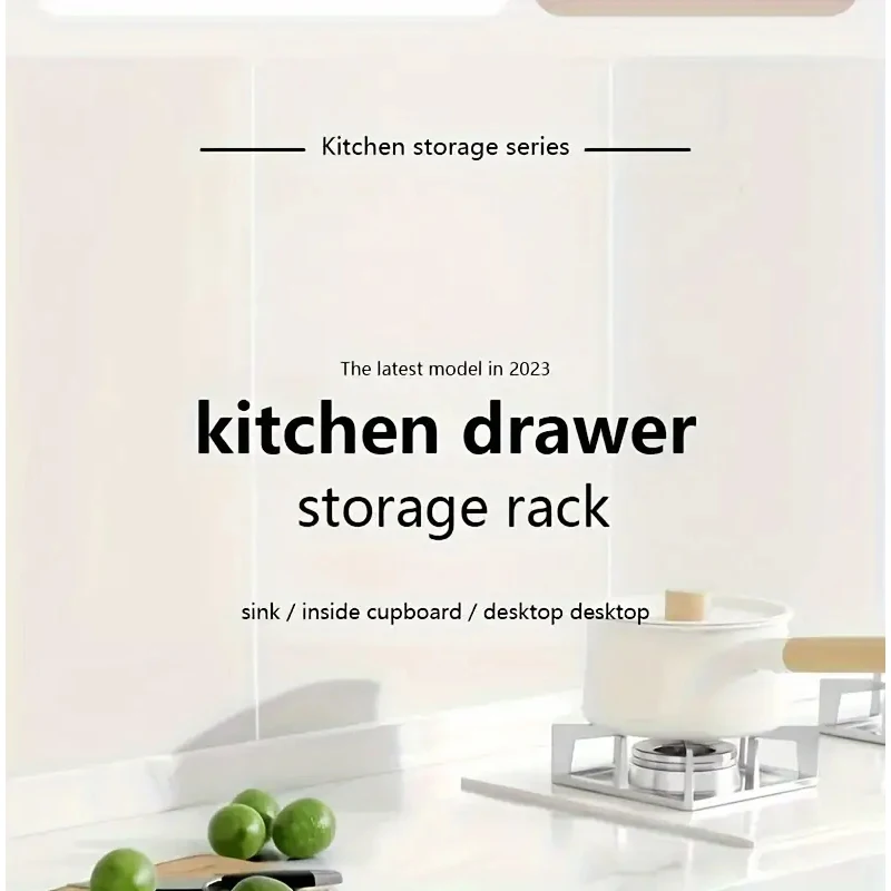 New Kitchen Storage Rack with Slide Rails Pull-out Kitchen Drawer Type Storage Tray Spice Box Storage Rack Cabinets Organizer - Image 28