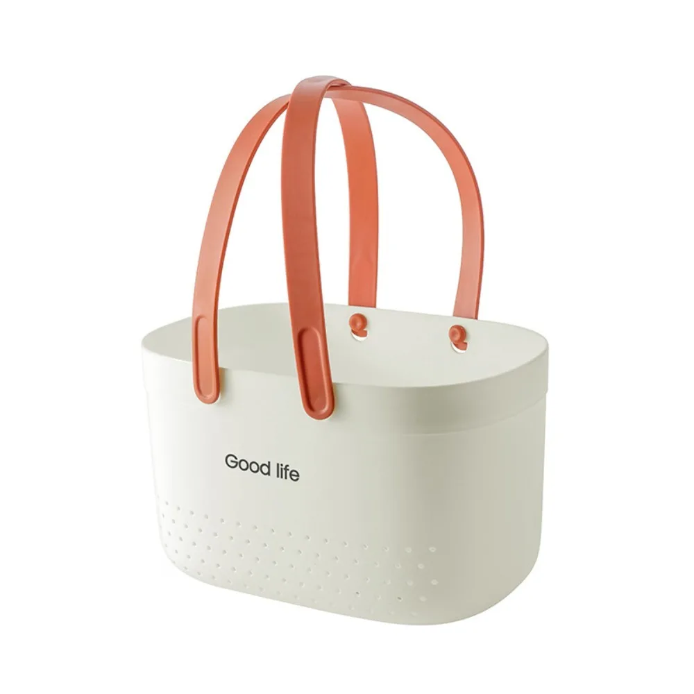 New Large Capacity Wash Basket Plastic Portable Bath Basket Silicone Handheld Space Saving Sundries Storage Basket - Image 8
