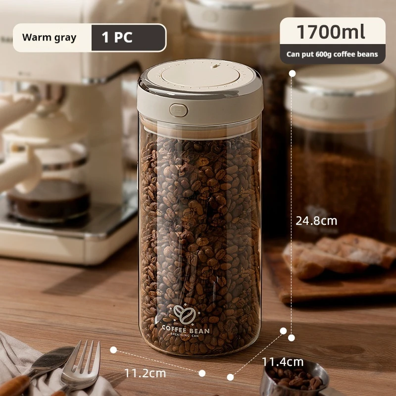 Vacuum Food Grade Coffee Bean Sealed Jar with Date Tracker and Waking Bean Valve Storage Containers for Grain, Snack, Sugar, Tea - Image 11