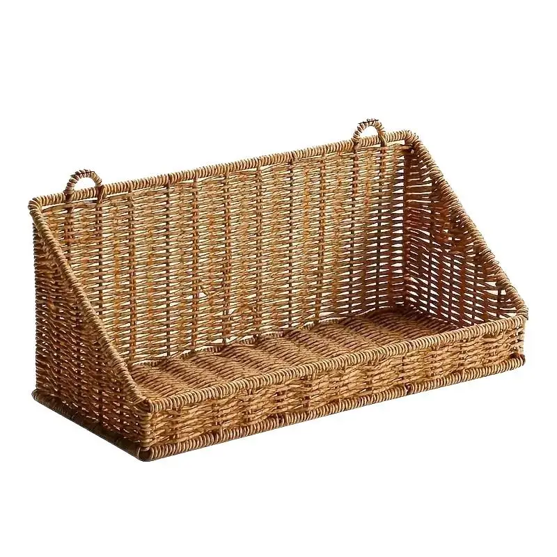 Woven Rattan Wall Storage Baskets | Adhesive Hook Hanging Shelves for Bathroom/Kitchen Organization - Image 9