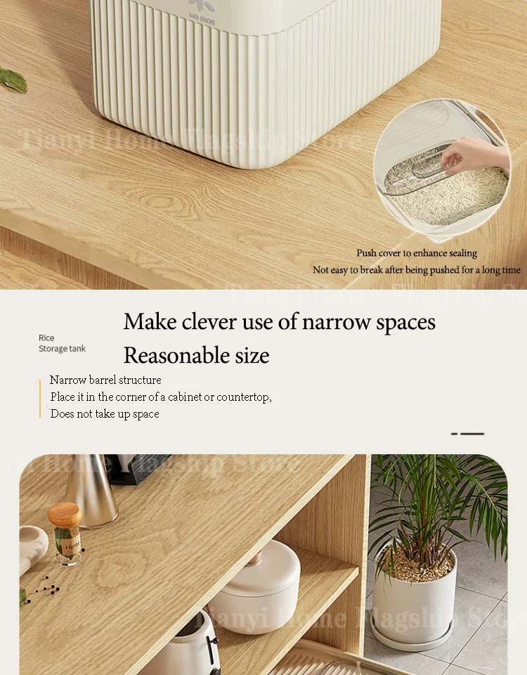 5/10/15KG Rice Storage Box Home with Lid Insect Proof Moisture Proof Rice Box Sealed Jar Kitchen Container Storing Dry Grain - Image 14