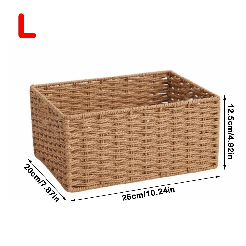 New Large Capacity Woven Storage Basket Handmade Reusable Clothing Storage Basket Snack Sundries Organizer - Image 8