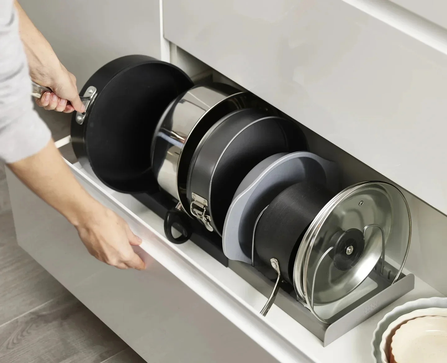 Expandable Pots and Pans Storage Rack for Cabinets Pot and Lid Holder with 6 Adjustable Shelves for Kitchen Organization Tools - Image 14