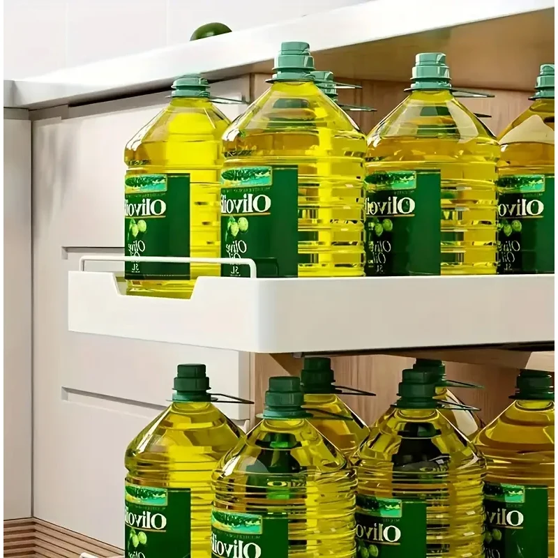 New Kitchen Storage Rack with Slide Rails Pull-out Kitchen Drawer Type Storage Tray Spice Box Storage Rack Cabinets Organizer - Image 33