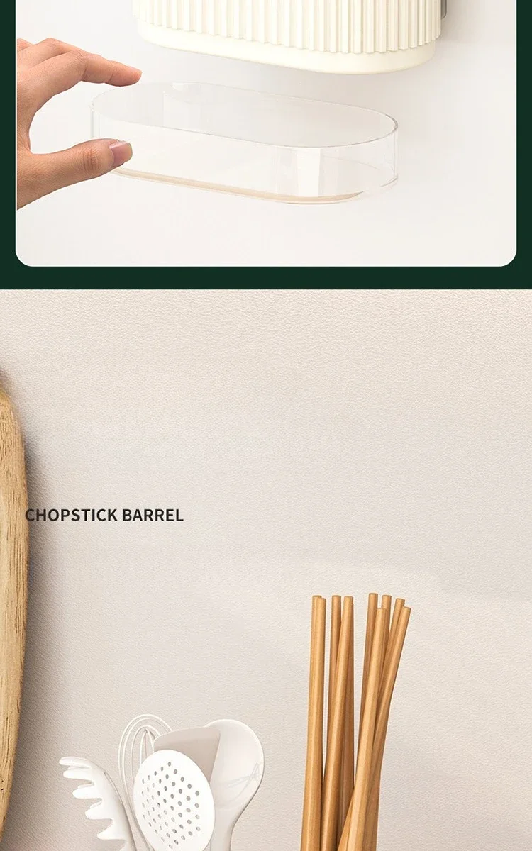 Household Kitchen Wall Mount Chopsticks Holder Drain Dry Utensil Organizer No Drill Kitchen Countertop Storage for Spoon Fork - Image 14