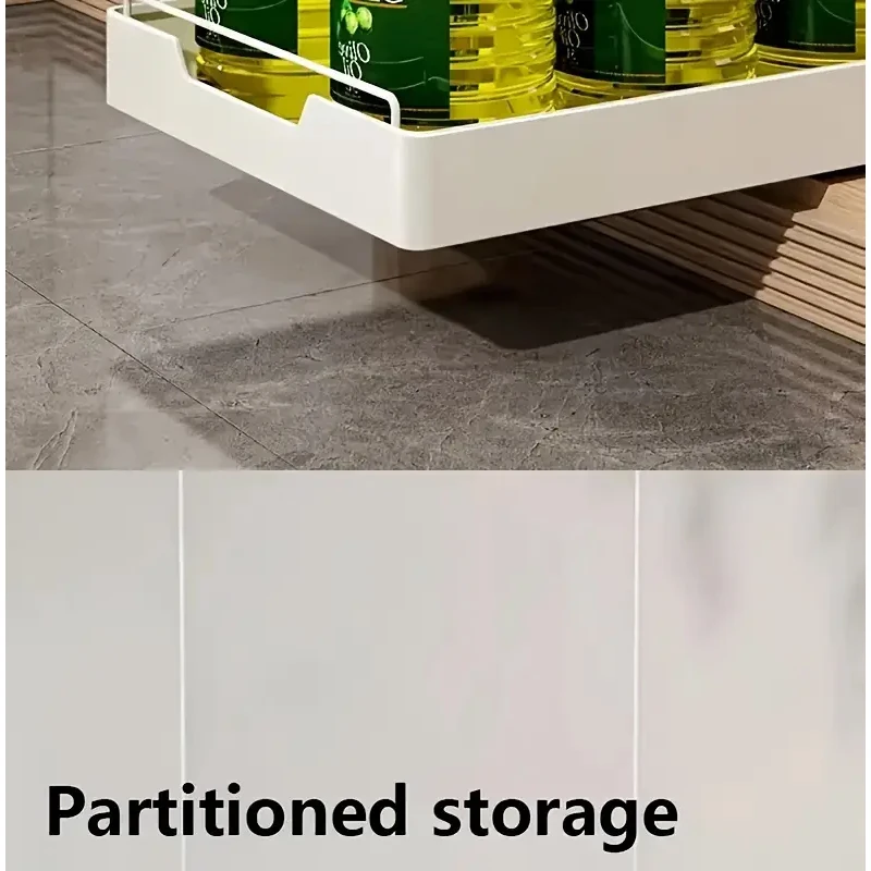 New Kitchen Storage Rack with Slide Rails Pull-out Kitchen Drawer Type Storage Tray Spice Box Storage Rack Cabinets Organizer - Image 34