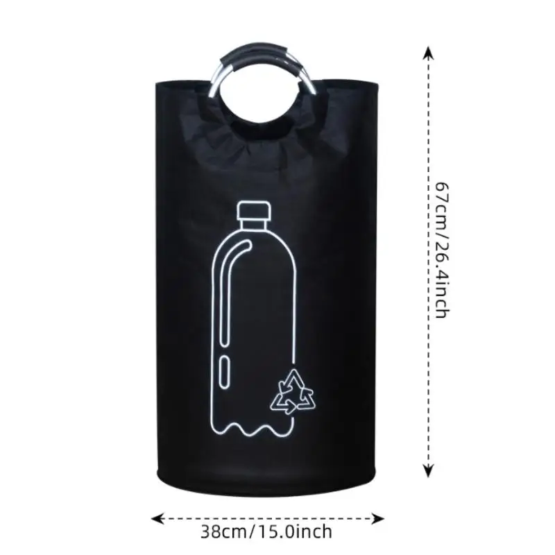 Big Space 82L Bottle Collection Basket with Comfortable Aluminum Handle, Folding Waste Bottle Storage, Recycling Bin. - Image 6
