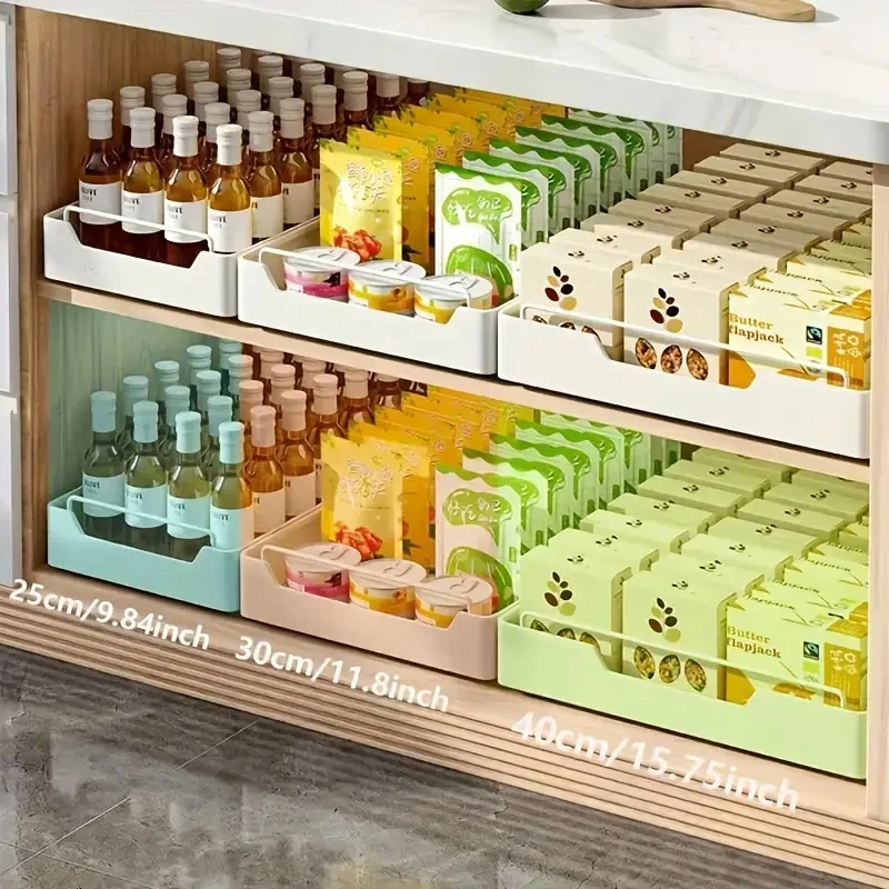 New Kitchen Storage Rack with Slide Rails Pull-out Kitchen Drawer Type Storage Tray Spice Box Storage Rack Cabinets Organizer - Image 37