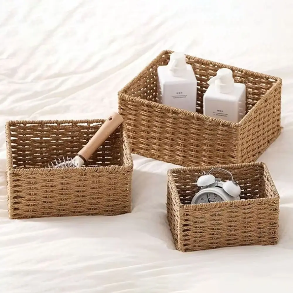 New Large Capacity Woven Storage Basket Handmade Reusable Clothing Storage Basket Snack Sundries Organizer - Image 5