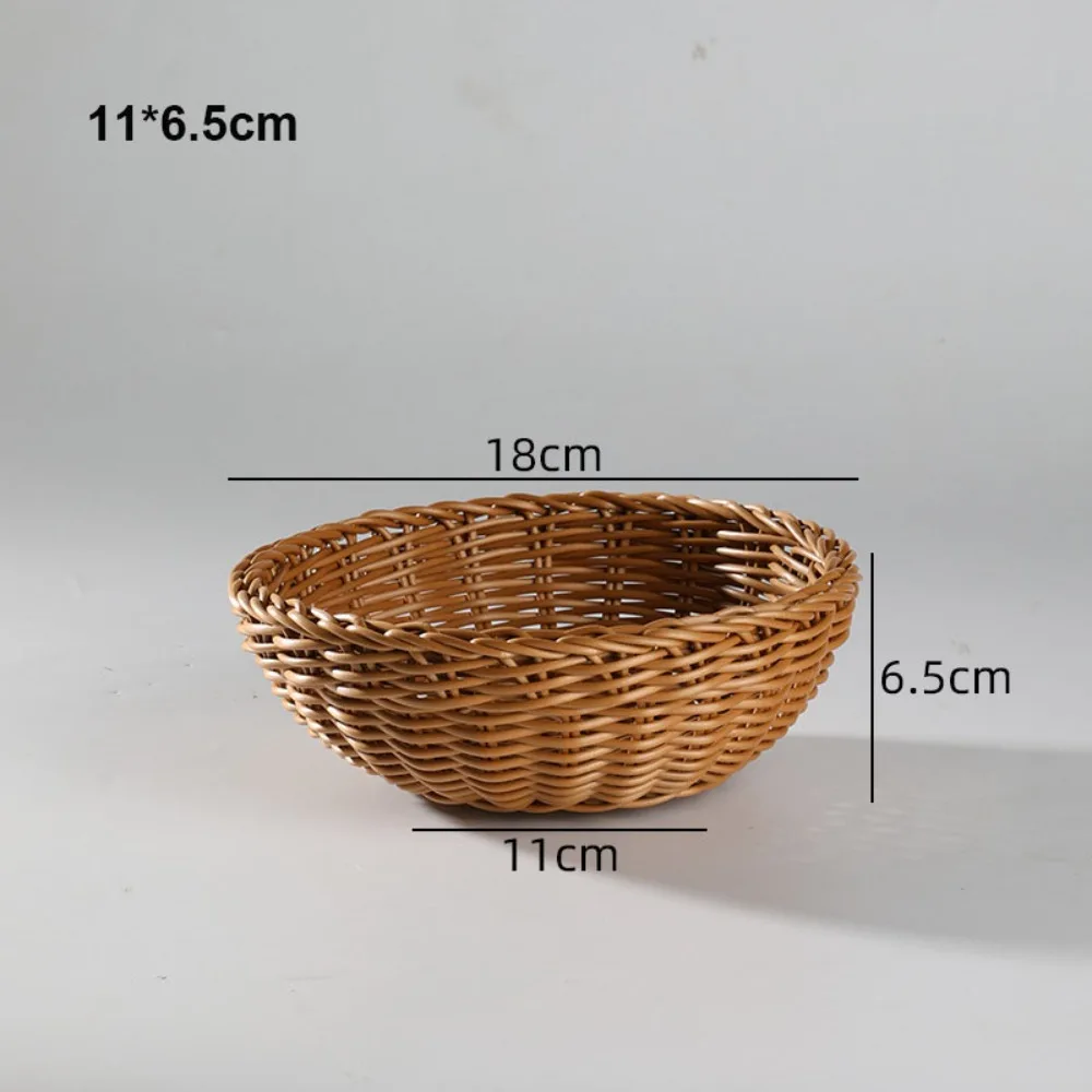 New Hardness Rattan Wicker Woven Serving Baskets Household 10 Styles Handwoven Bread Fruit Vegetables Basket Rattan Basket - Image 16