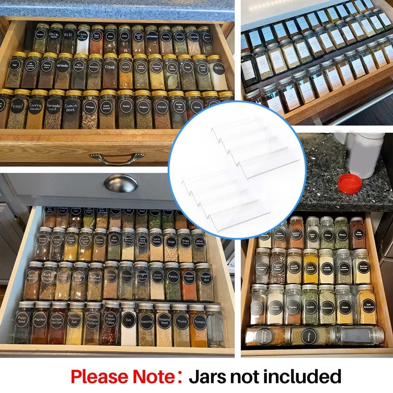 Clear Acrylic Spice Drawer Organizer,Seasoning Jars Drawers Insert,Kitchen Spice Rack Tray For Drawer (Jar Not Included) - Image 5