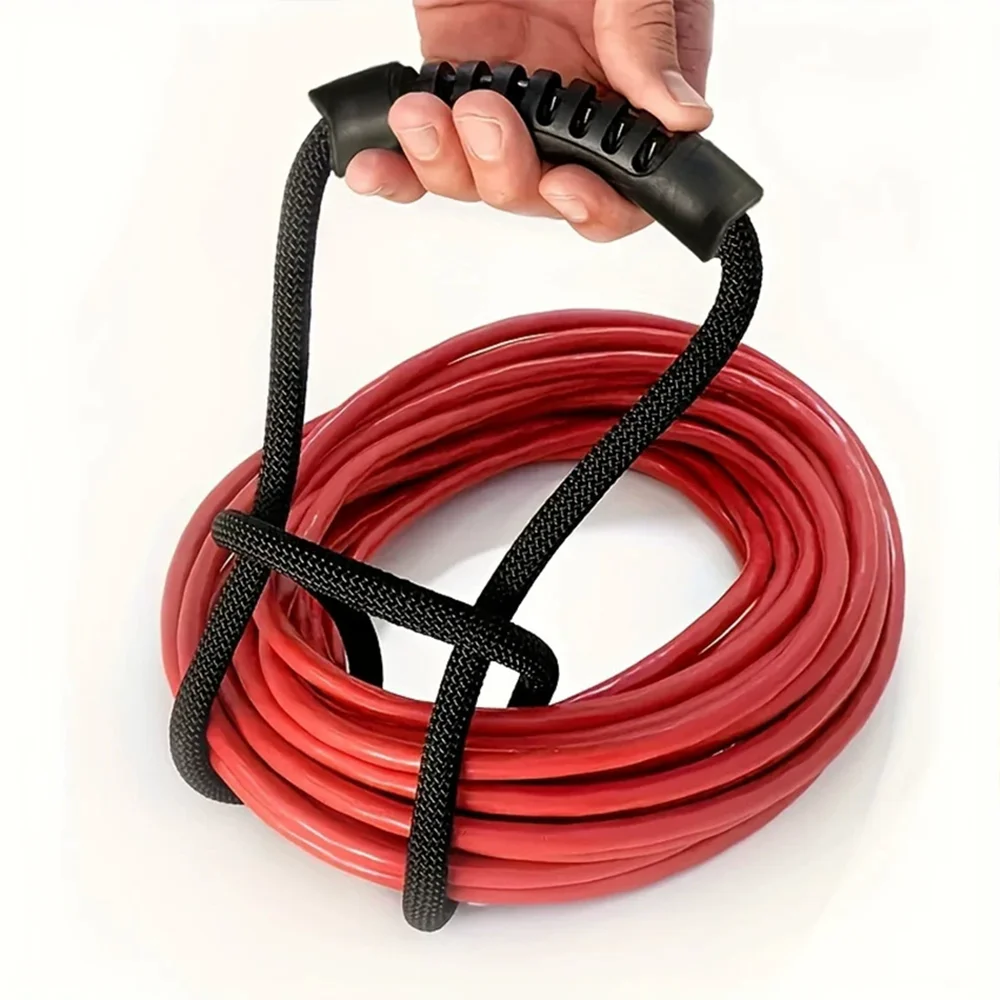 Storage Strap Heavy-Duty Hook and Loop Cord Carrying Strap Hanger and Organizer with Handle for Pool Hoses Garden Hoses Cables - Image 2