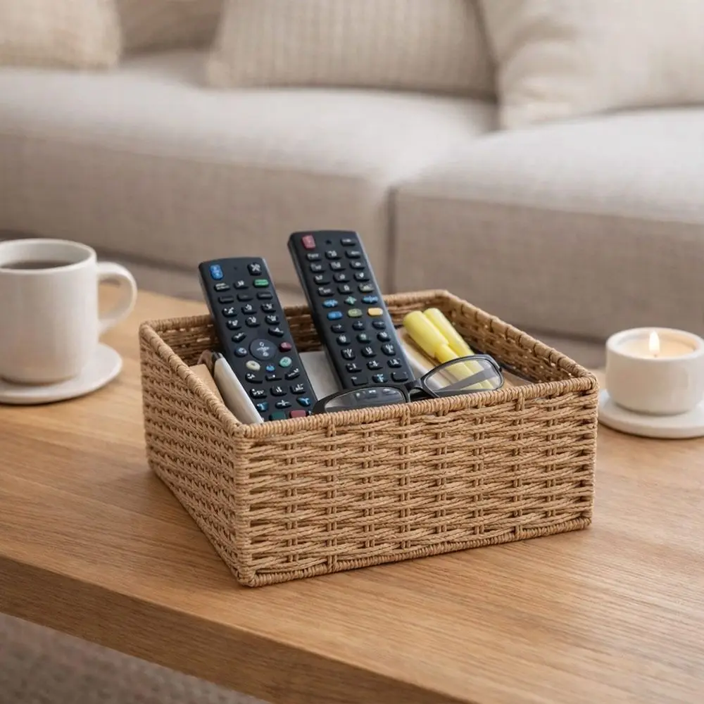 New Large Capacity Woven Storage Basket Handmade Reusable Clothing Storage Basket Snack Sundries Organizer - Image 14