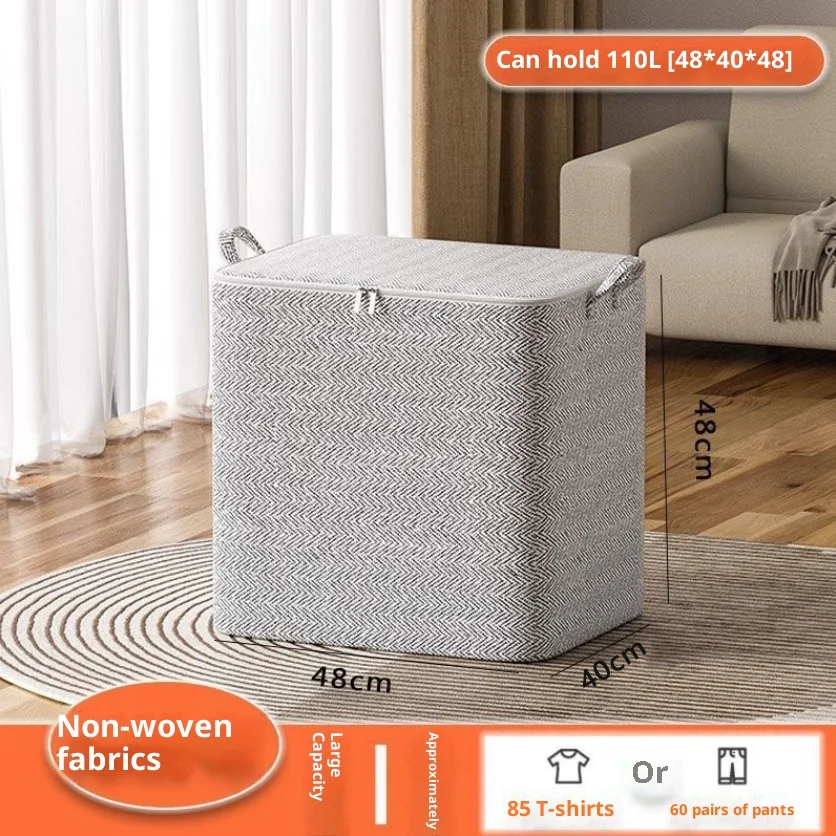 Large Capacity Clothes Storage Box 220L with Lid Organizer Bag for Laundry Basket Home Closet Bedroom Storage Solution - Image 7