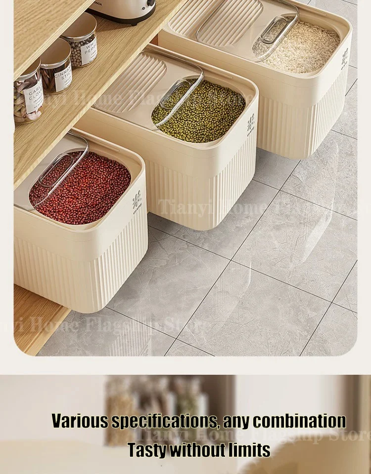 5/10/15KG Rice Storage Box Home with Lid Insect Proof Moisture Proof Rice Box Sealed Jar Kitchen Container Storing Dry Grain - Image 15