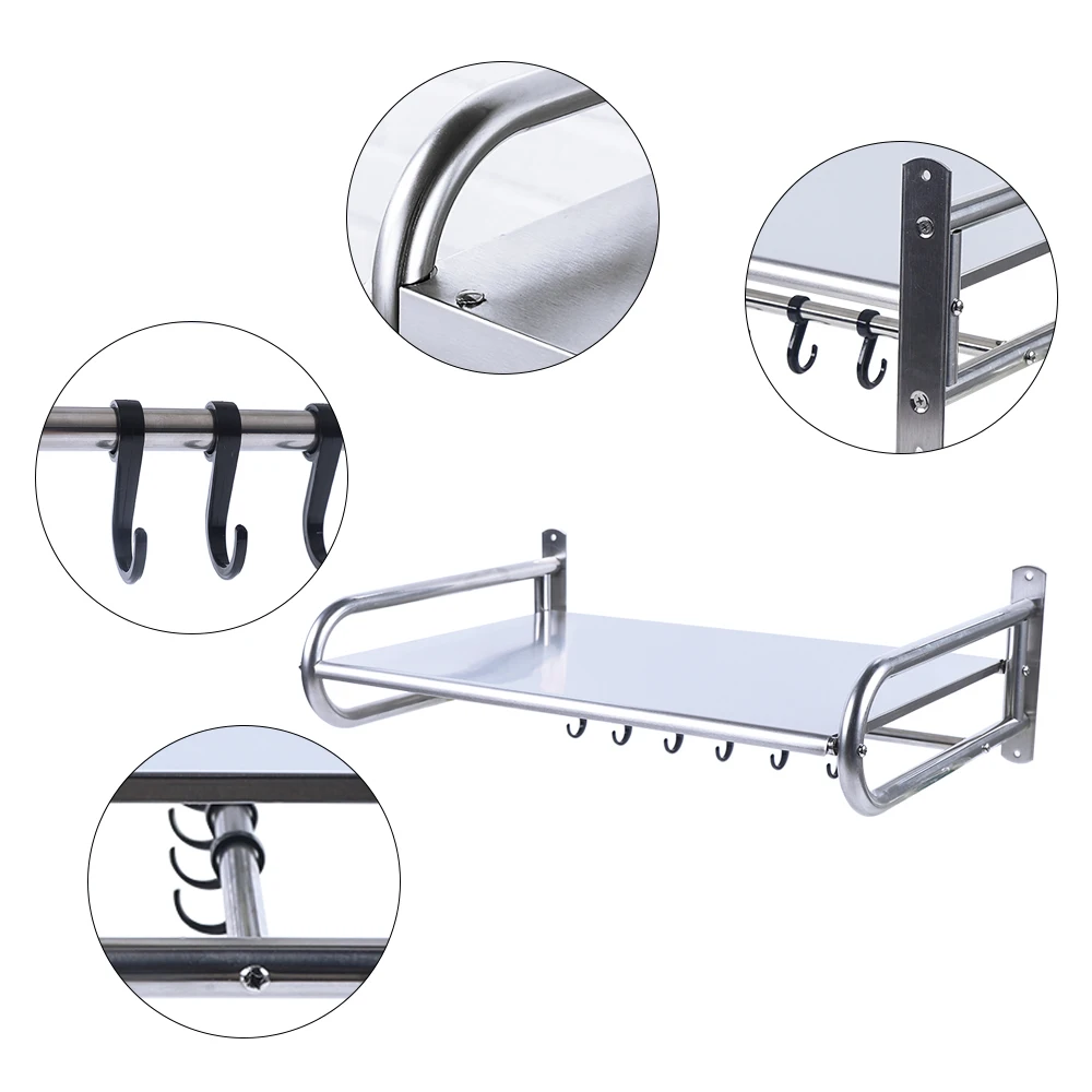 Microwave Oven Rack Stainless Steel Microwave Oven Shelf Wall-Mounted Kitchen Shelf Kitchen Shelves Counter - Image 15