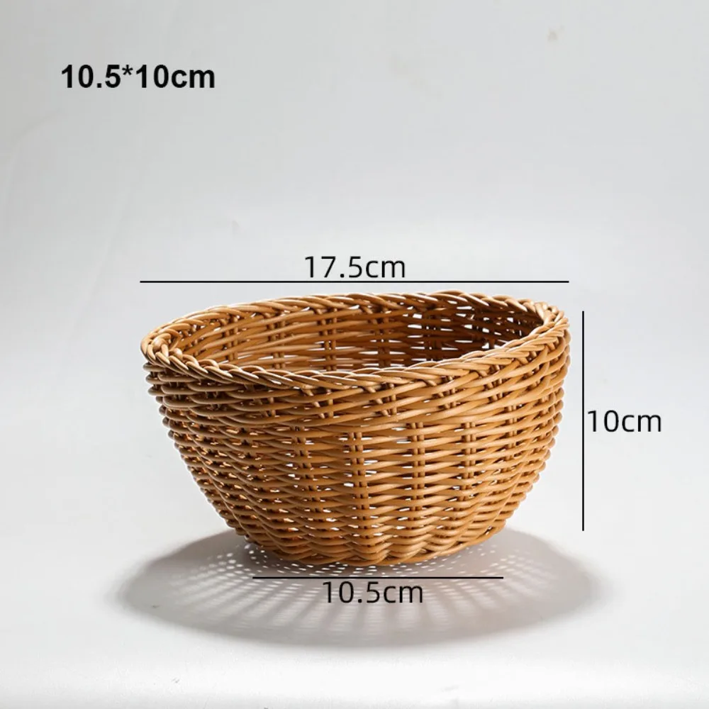 New Hardness Rattan Wicker Woven Serving Baskets Household 10 Styles Handwoven Bread Fruit Vegetables Basket Rattan Basket - Image 15