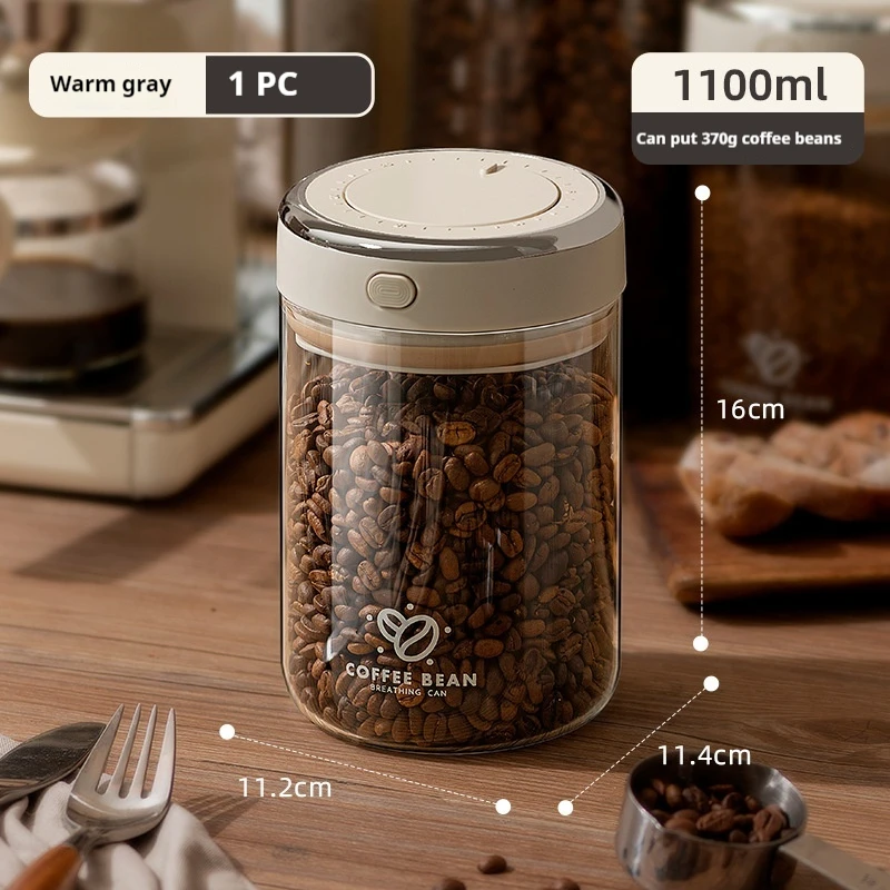 Vacuum Food Grade Coffee Bean Sealed Jar with Date Tracker and Waking Bean Valve Storage Containers for Grain, Snack, Sugar, Tea - Image 7