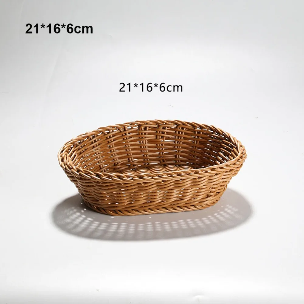 New Hardness Rattan Wicker Woven Serving Baskets Household 10 Styles Handwoven Bread Fruit Vegetables Basket Rattan Basket - Image 8