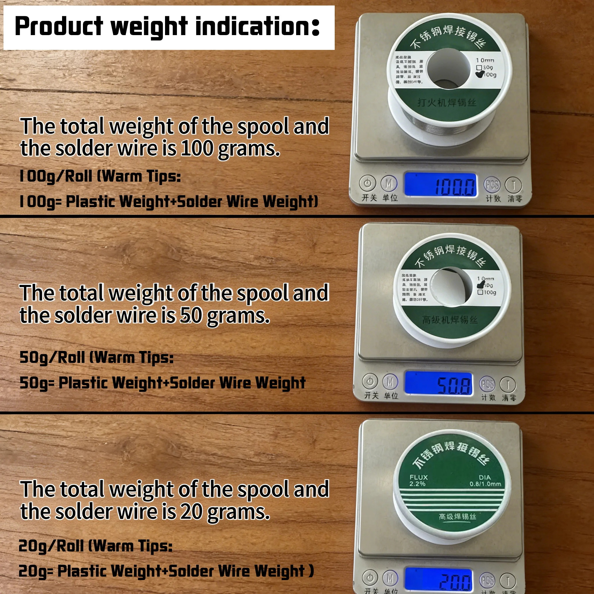 0.8mm 1.0mm 20g 50g 100g Soldering Tin Wire Tin Melt Rosin Core Solder Soldering Wire Roll No-clean FLUX 2.0% - Image 2