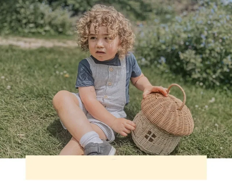 Rattan Mushroom Storage Basket Cute Cartoon Handwoven Nut Wicker Handbag Outdoor Picnic Women Tote Straw Bag Children Organizer - Image 17
