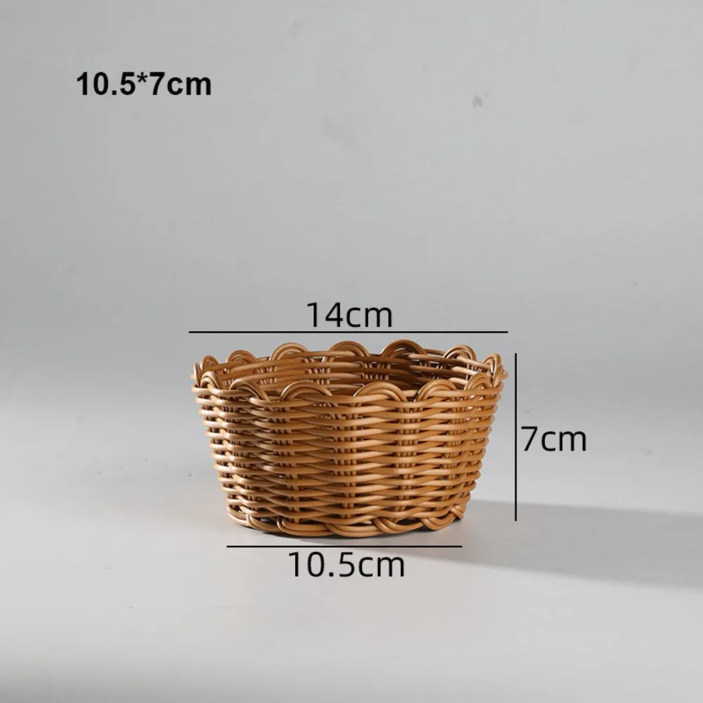 New Hardness Rattan Wicker Woven Serving Baskets Household 10 Styles Handwoven Bread Fruit Vegetables Basket Rattan Basket - Image 13